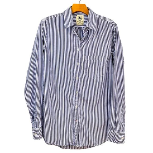 Talula by Aritzia Blue Striped Boyfriend Fit Button Front Shirt Size XS - Picture 2 of 5